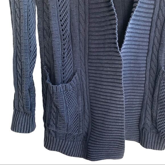 Ecoté Cable Knit Drop Shoulder Cardigan - Picture 3 of 6